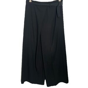 Vintage Y2K Sisley Black Wool  Wide Leg Wrap  Pants Italy  Size 44 Large